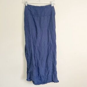 SERENA & LILY Navy Blue 100% Linen POSITANO Replacement Pillow Sham King Size